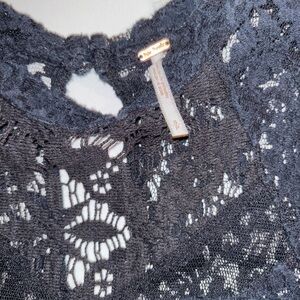 Free People Charcoal Lace Blouse